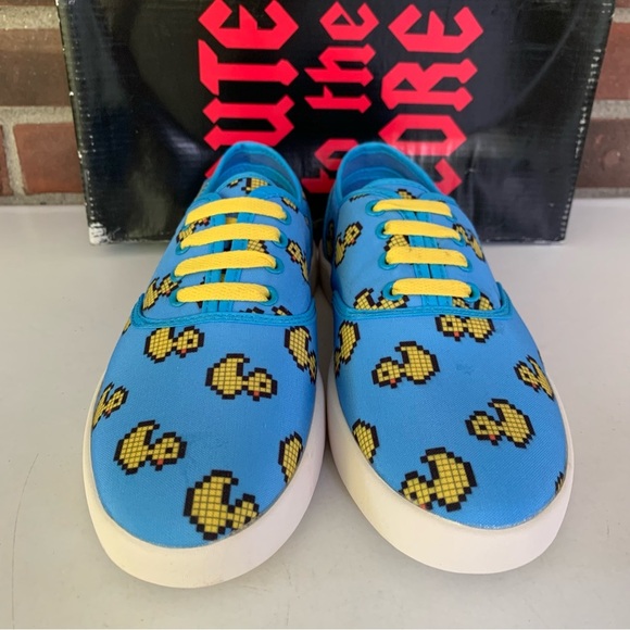 Cute To The Core duck Print blue yellow Lace Up Sneakers Women’s US 8 M - Picture 3 of 9